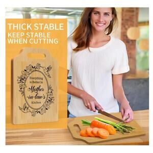 Cutting Board, Bamboo Cutting Board for Mother-in-Law 15.3"L x 7.5"W x 0.4"